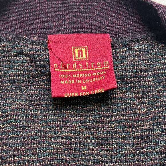 Vintage Nordstrom 100% Merino Wool Cardigan Sweater Made in Uruguay Medium Retro - Picture 4 of 13